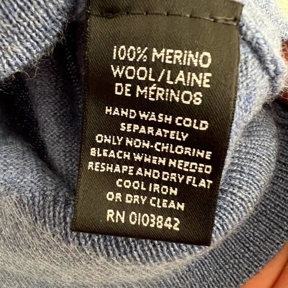 Toscano Firenze Men's 100% Merino Wool Blue Pullover Sweater Size XL - Picture 5 of 6